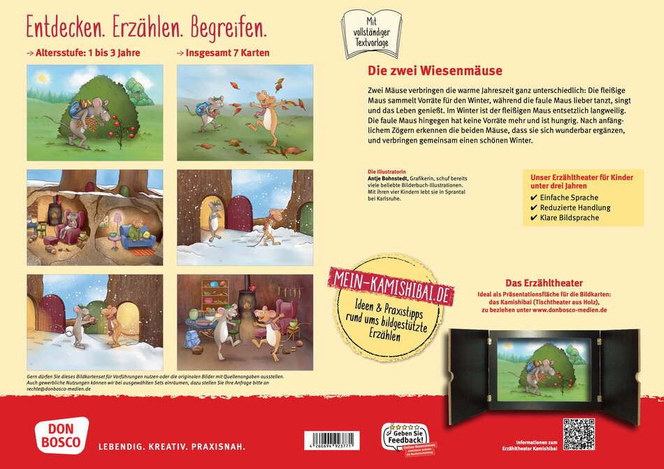 Die zwei Wiesenmäuse. Kamishibai-Bildkartenset
