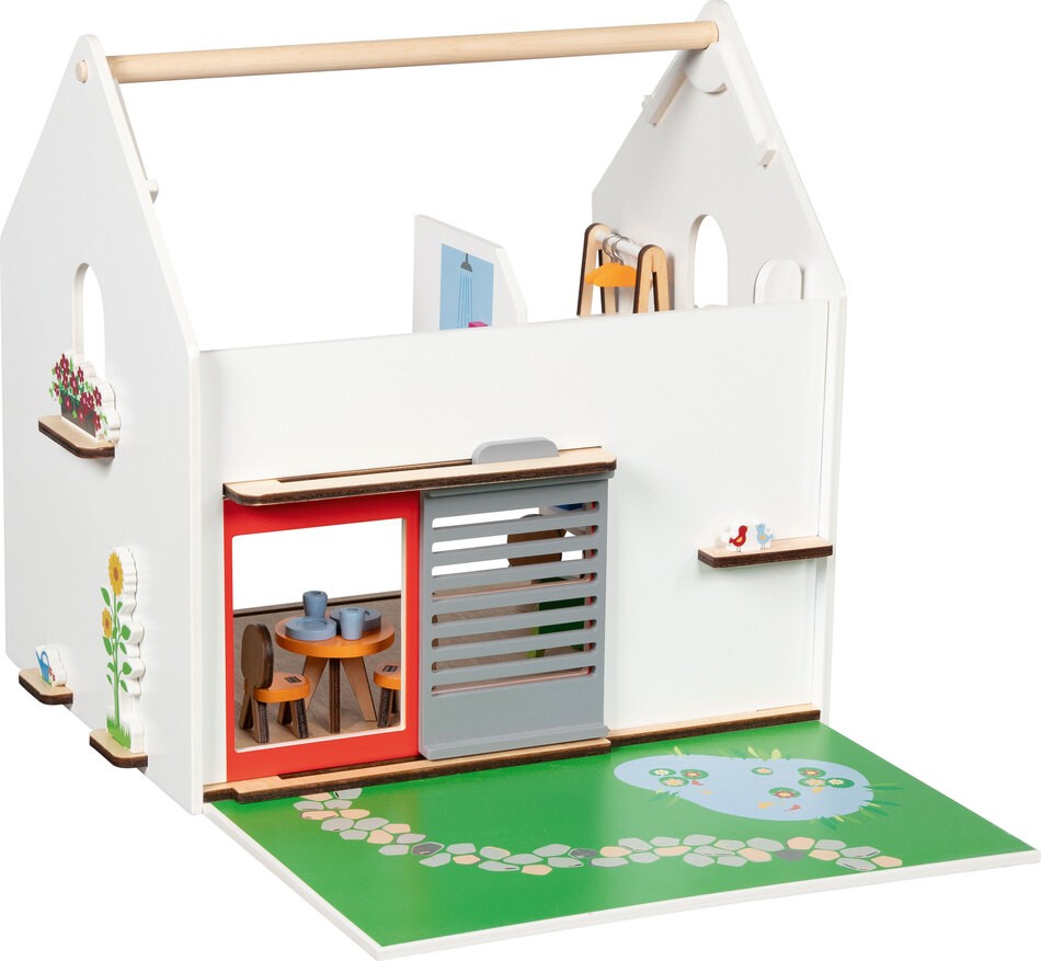 Tragbares Puppenhaus Eco House, mit Zubehör 
