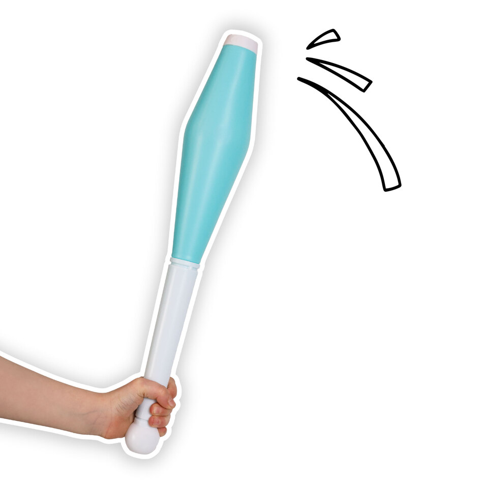 Jonglierkeule in der Hand