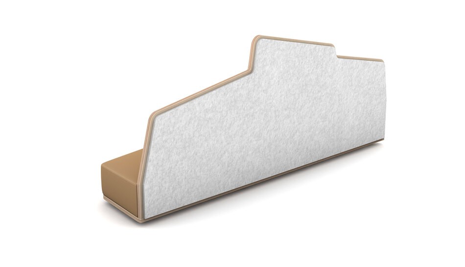 Sofa Edge mit zweiter Ebene in hellbraun