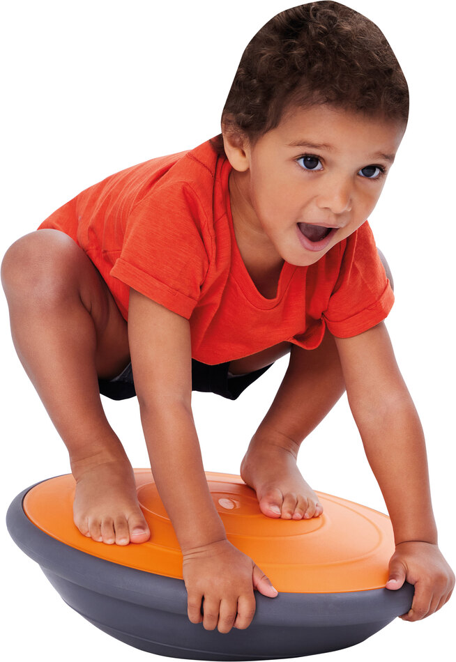 Air Board klein orange mit Kind sitzend