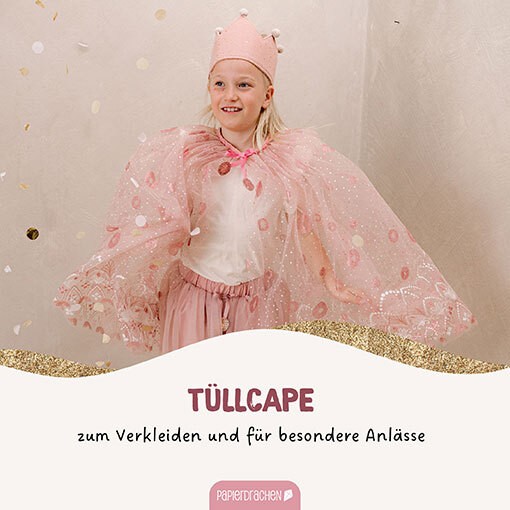 Tüll Cape mit Glitzer - rosa