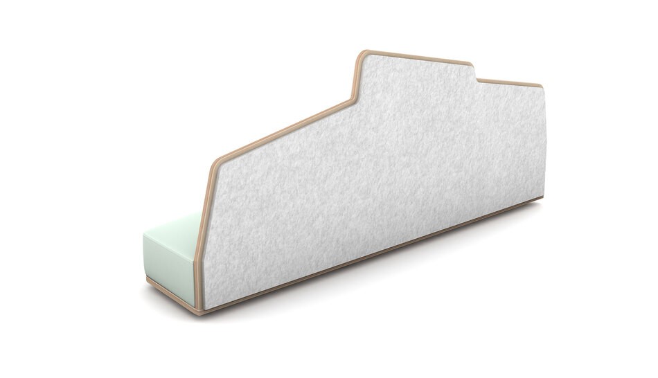 Sofa Edge mit zweiter Ebene in eisblau