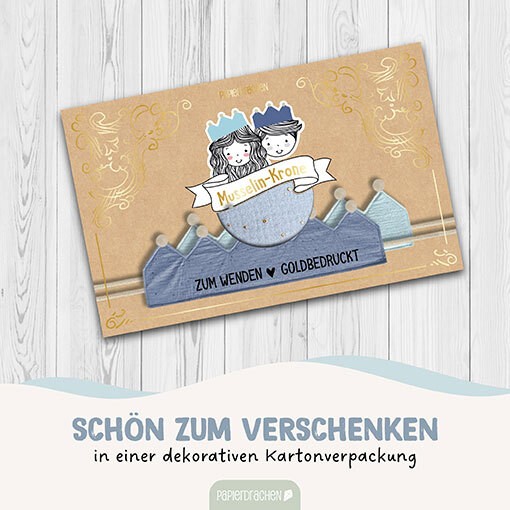 Krone Musselin - blau