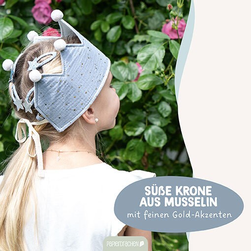 Krone Musselin - blau