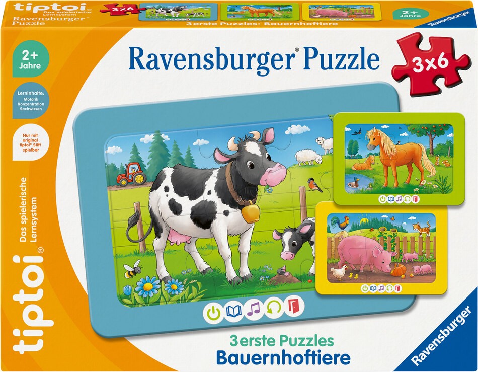 tiptoi®3 erste Puzzles: Bauernhoftiere