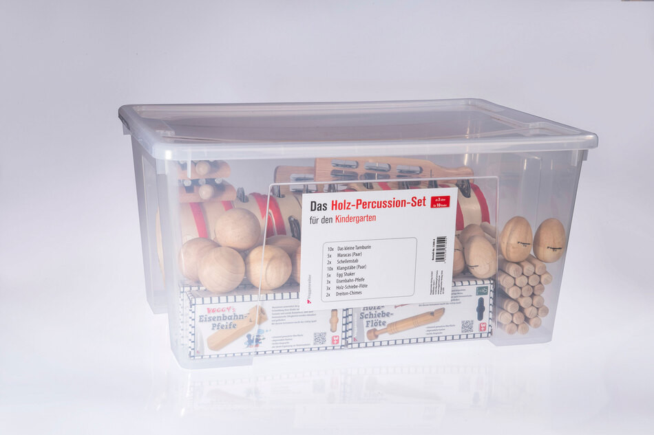 Percussion-Set in Box geschlossen