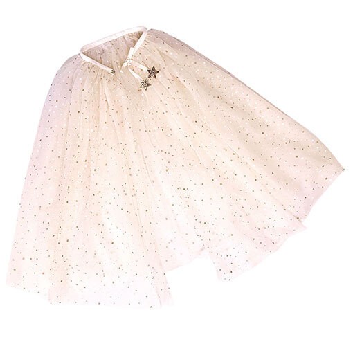 Tüll Cape mit Glitzer - beige