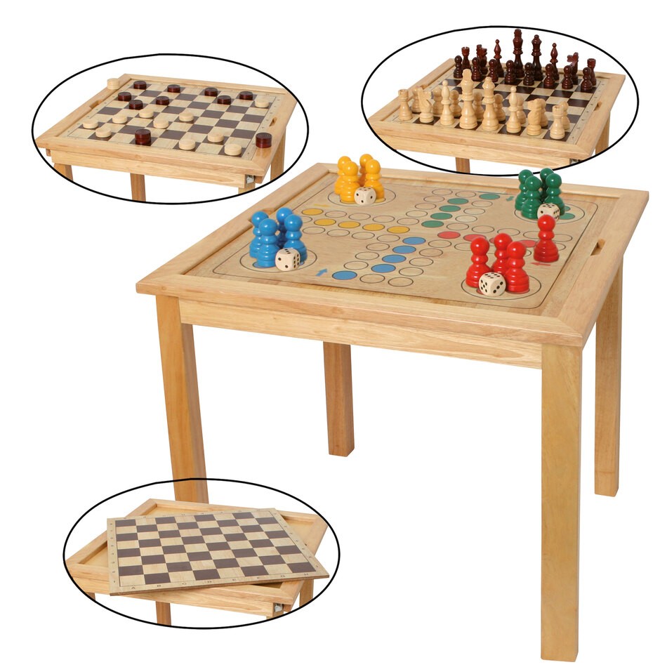 Spieltisch Schach - Dame - Ludo