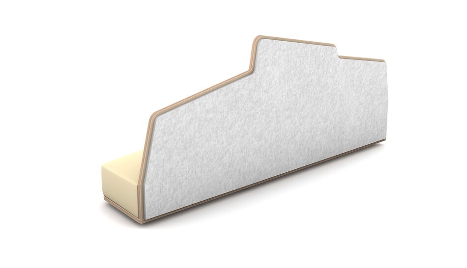 Sofa Edge mit zweiter Ebene in vanille