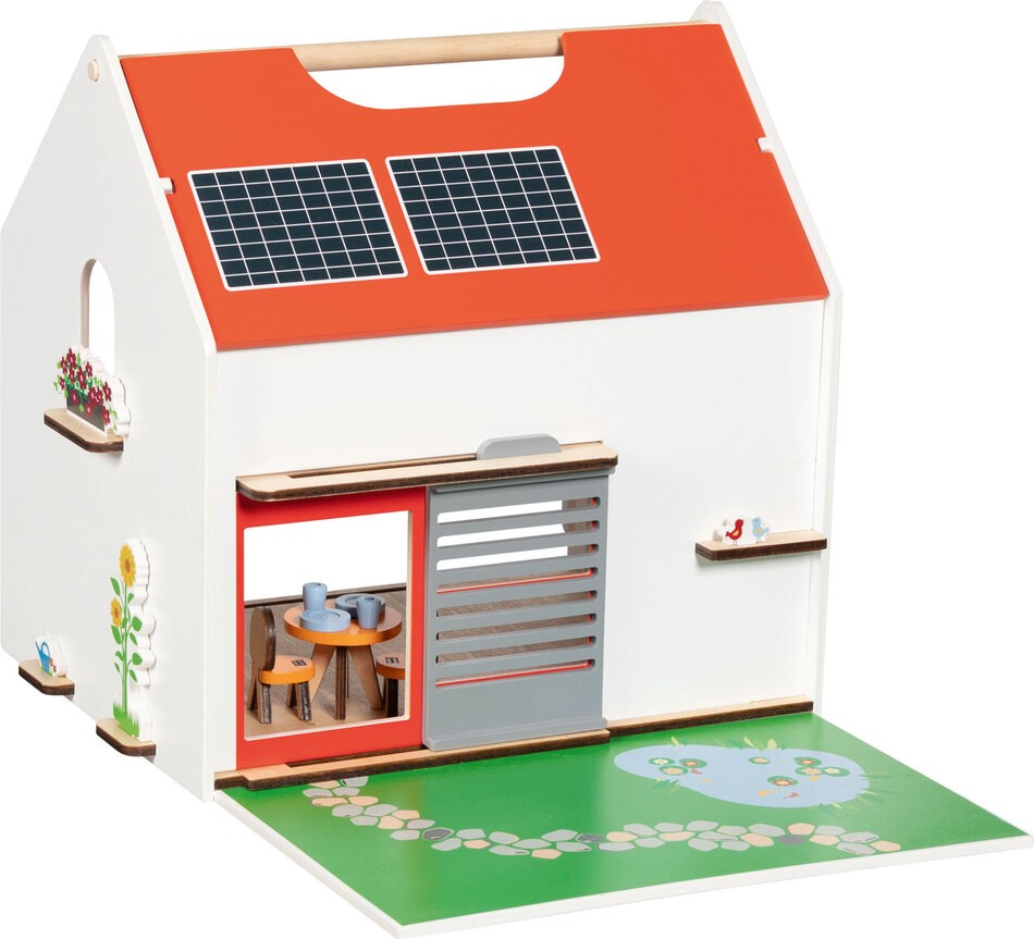 Tragbares Puppenhaus Eco House, mit Zubehör 