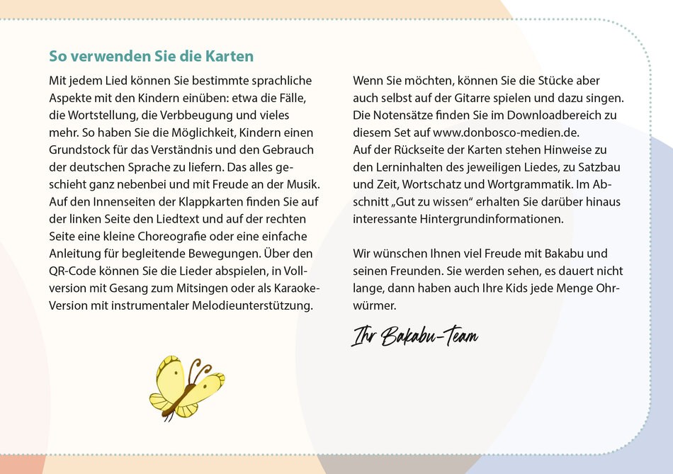 Beispiel Bakabu.Komm mit ins Singeland!Bildkarten
