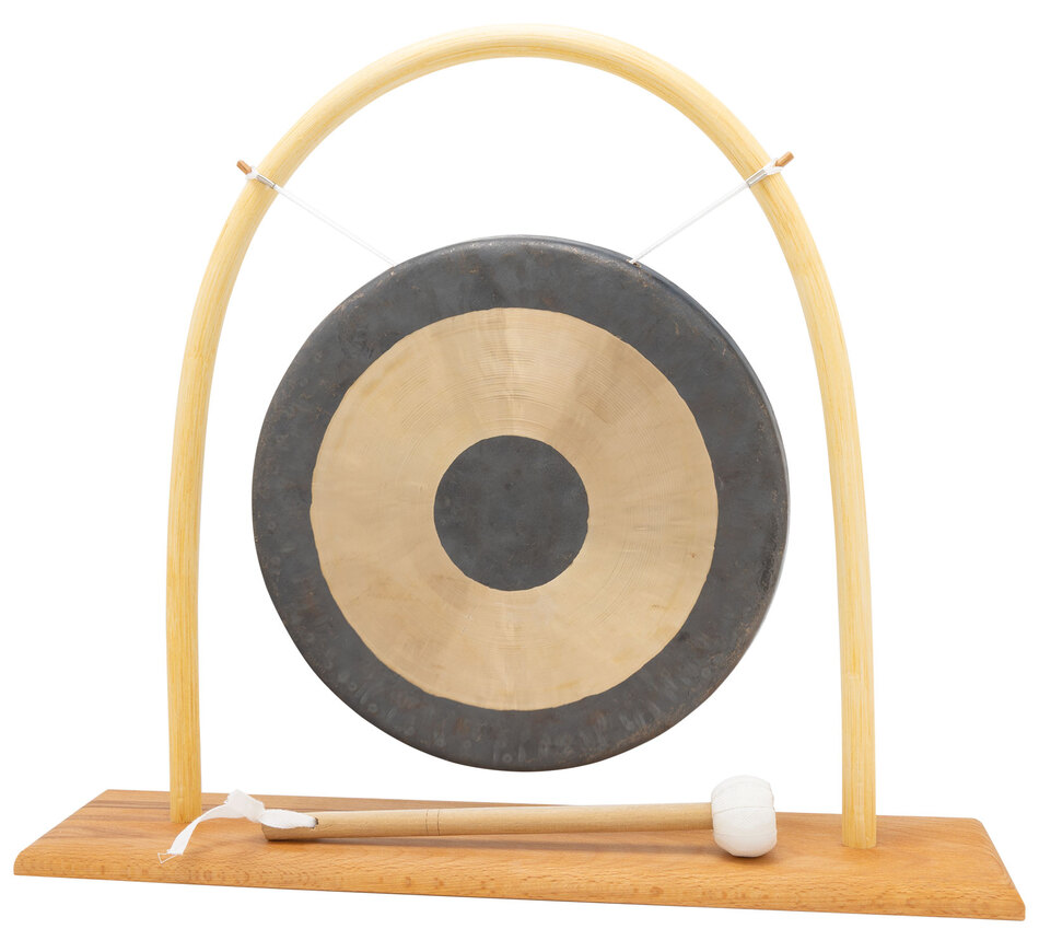 Tam-Tam-Gong mit Rattan-Ständer und Klöppel