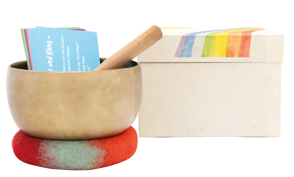 Regenbogenklang - Nepal-Klangschale mit Box und Ka