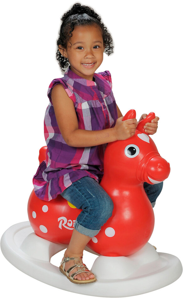 Schaukelschale mit Hüpfpferd Rody und Kind