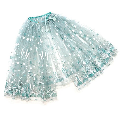 Tüll Cape mit Glitzer - mint