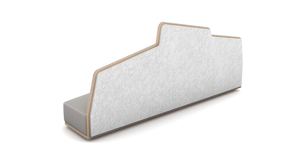 Sofa Edge mit zweiter Ebene in felsgrau