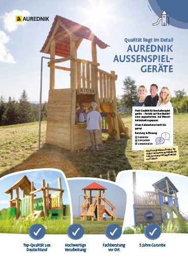 Titelbild des Infoblatts über die Außenspielgeräte von Aurednik