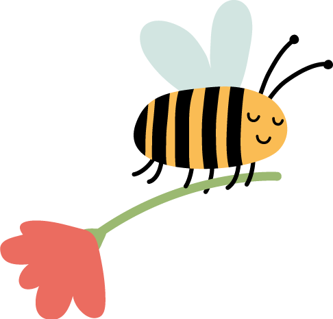Illustration von einer Biene mit Blume